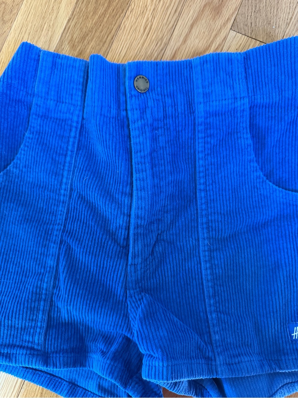High-Waist Corduroy Shorts in Royal Blue - Picture 3 of 5